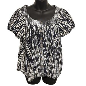 Stylish Blue and White Women's boho Top